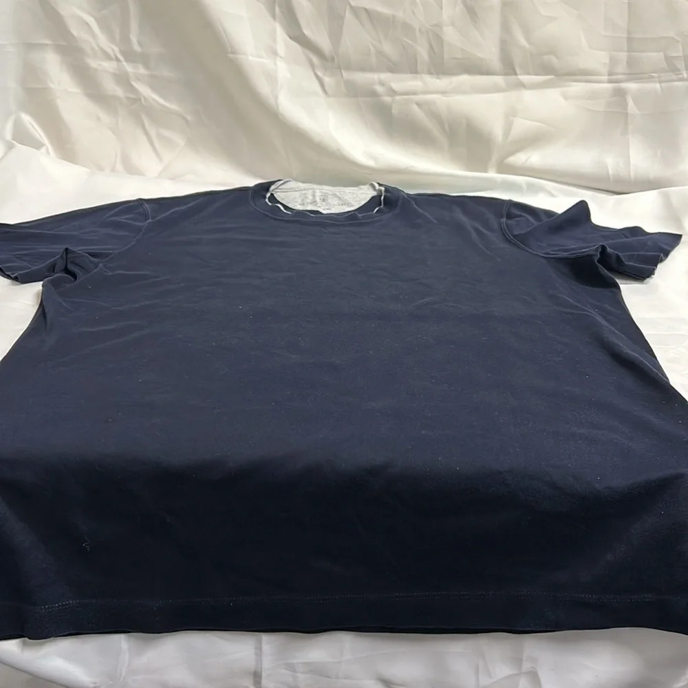 Brunello Cucinelli Navy Slim Fit Faux Layer Crew Neck. XL. NWOT - Picture 3 of 6